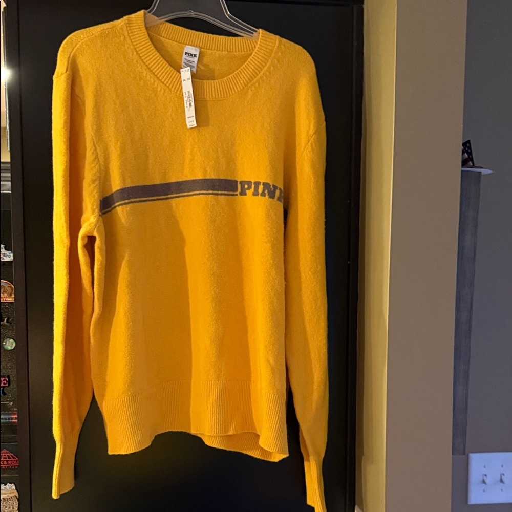 Yellow Sweater with Black Stripe - PINK brand XXL